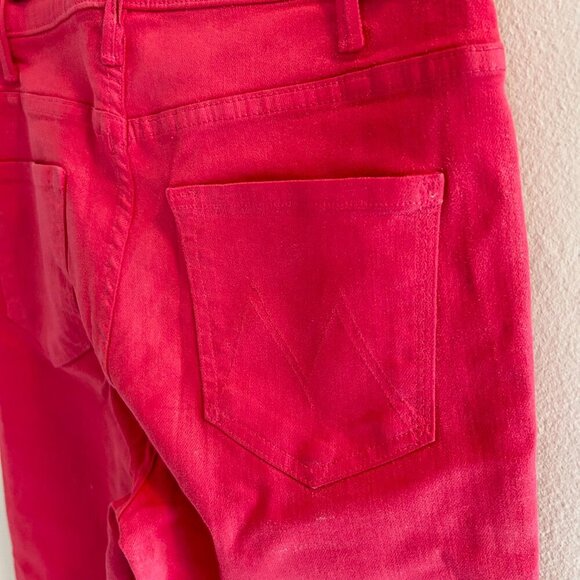 Mother The Hustler Ankle Fray Jeans Size 28 Never A Dull Moment New Years Red - Picture 9 of 14